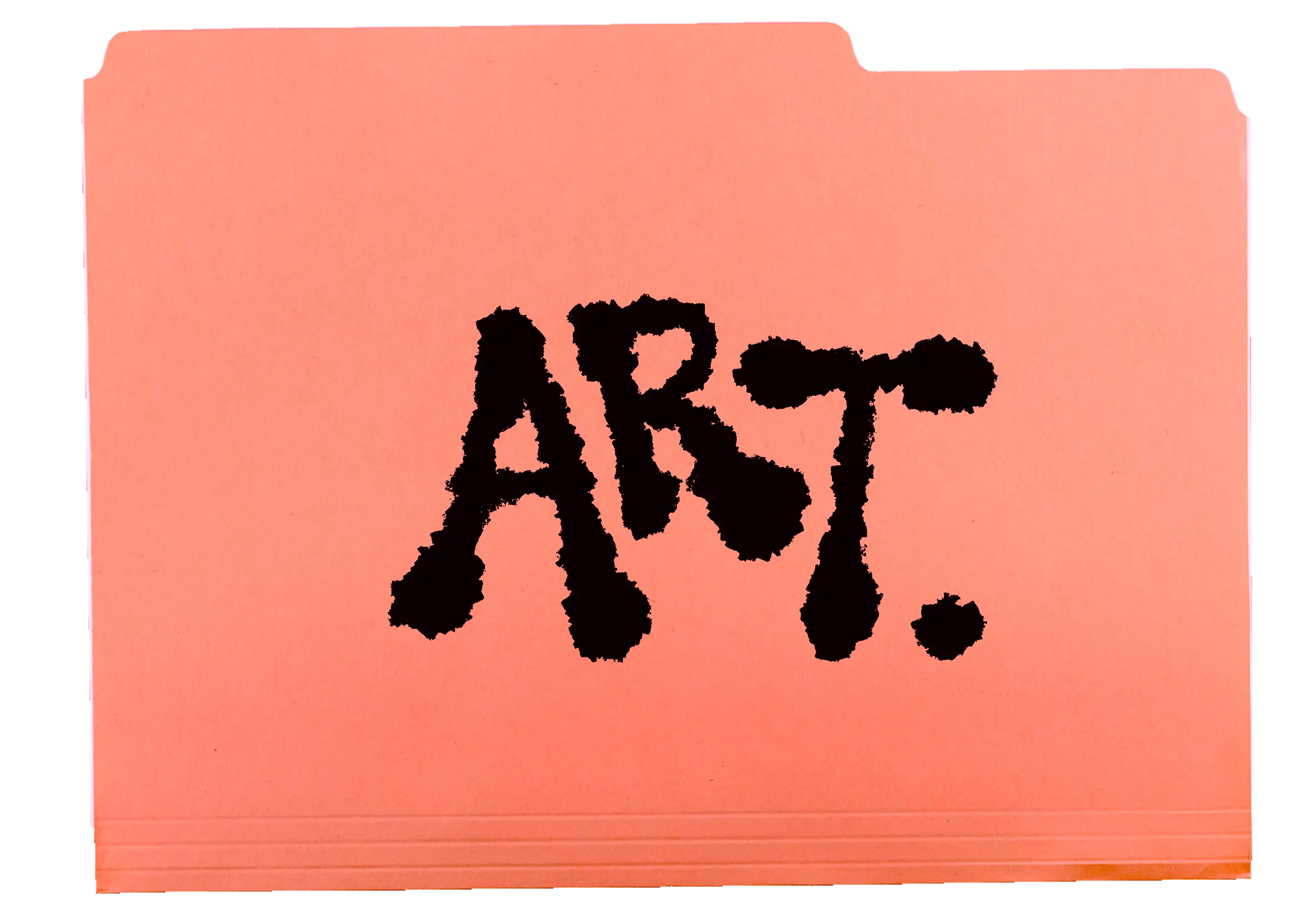 A photo of a folder that says art