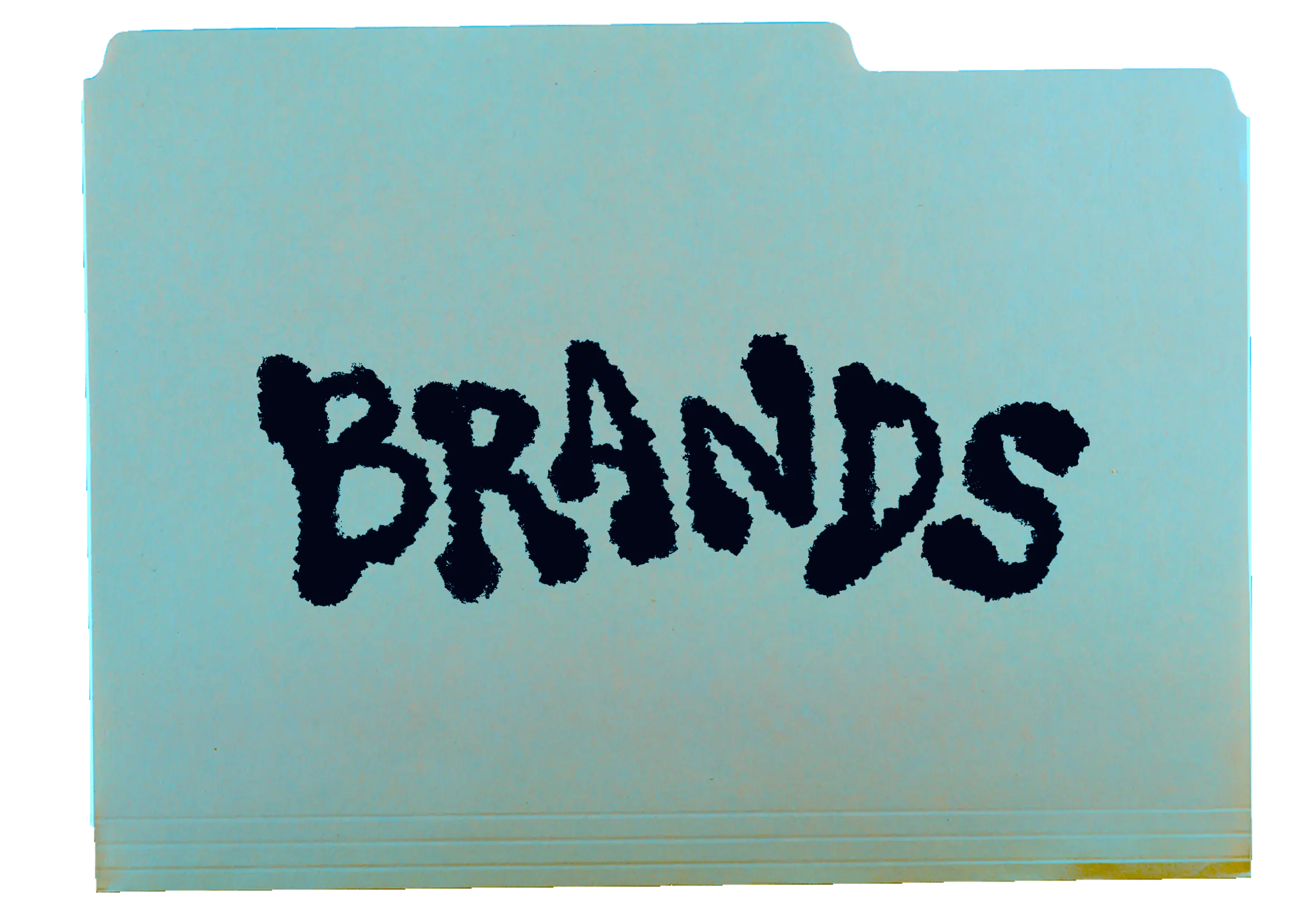 A photo of a folder that says brands
