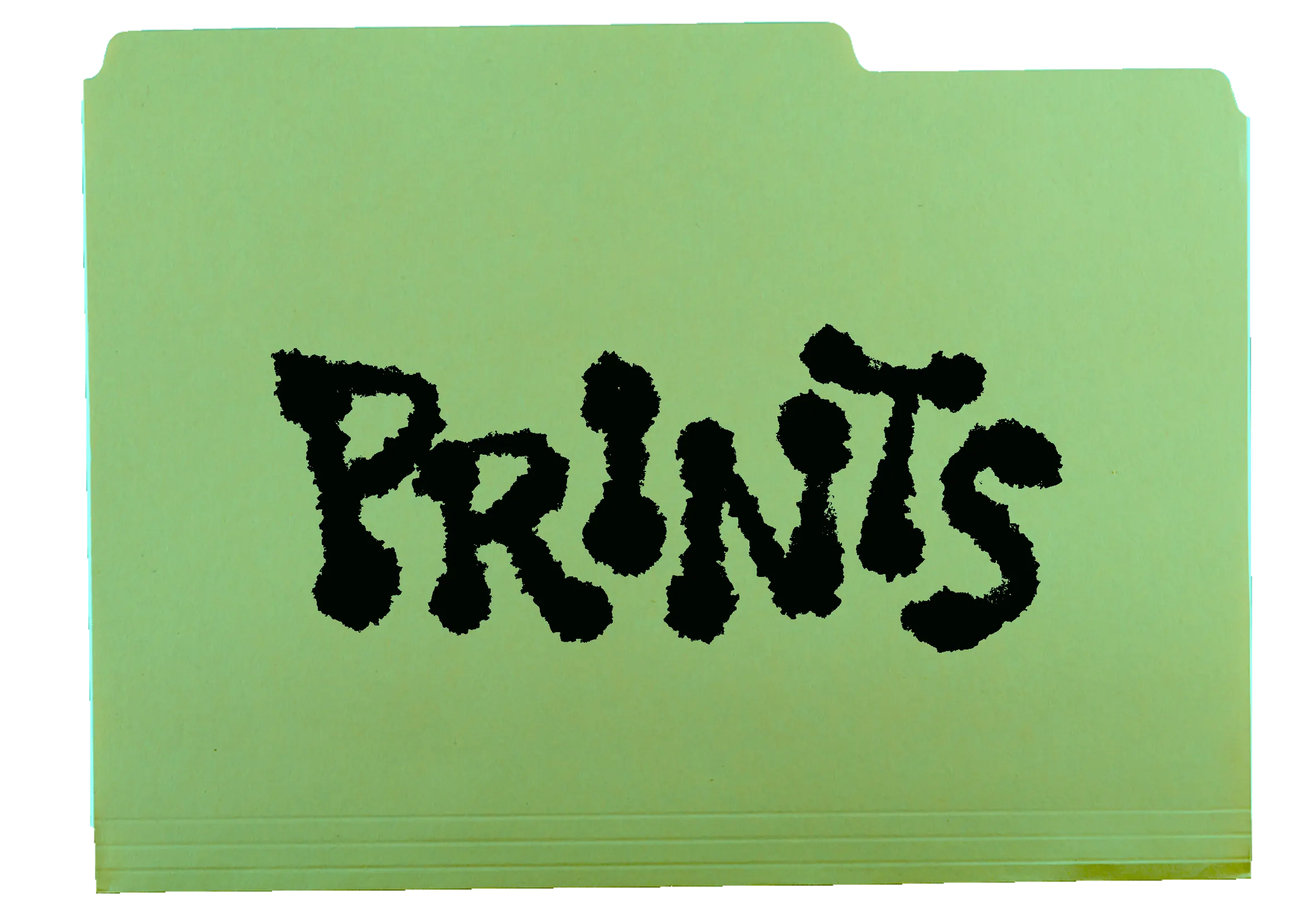 A photo of a folder that says prints